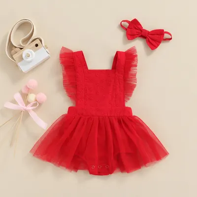 Vestido de menina para crianças, vestido de Tutu do Dia dos Namorados