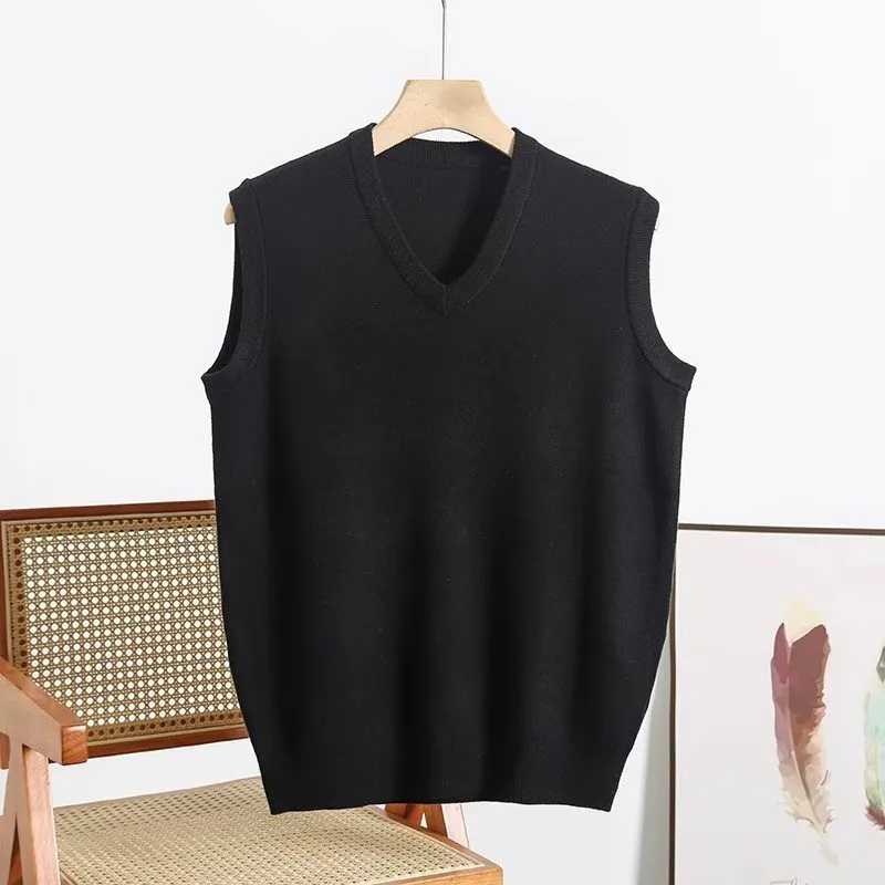 Colete de Manga Sem Mangas com Decote em V para Homem, Quente para Outono e Inverno