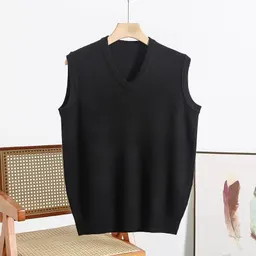 سترة صدر بلا أكمام V-neck للرجال دافئة للخريف والشتاء