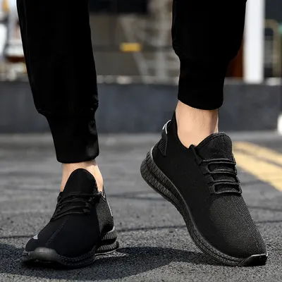 Ténis de primavera para homens, sapatos casuais unissexo de malha, sapatos de coco de sola macia, sapatos versáteis para homens na primavera e no outono