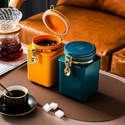 Nordisk kaffete-kanna kreativ förslutningsförvaringslåda