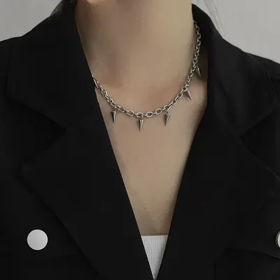 Colar de clavícula de mulher, estilo punk hip-hop, estilo insípido, personalizado, da internet famosa, criativo, para comércio transfronteiriço entre a Europa e a América, estilo designer