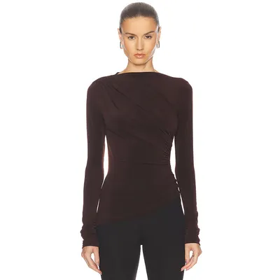 Top de tricot gola alta, manga comprida, ajustado, cor sólida, sensual, que realça a silhueta, estilo europeu e americano