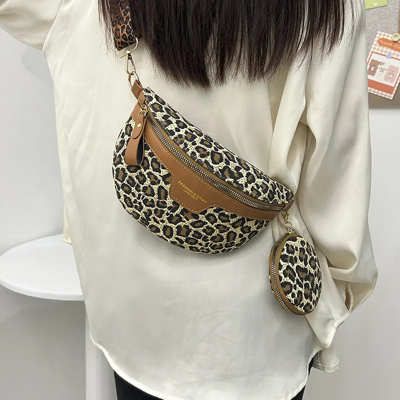 Bolsa de peito nova da primavera e verão de 2024, estilo coreano, bolsa transversal com bordado moderno e tendência, bolsa de cintura elegante, bolsa de ombro para mulheres