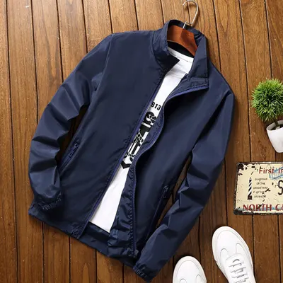 Casaco de trabalho tipo trench, casual, com zíper, gola de pé, corta-vento, uniforme de fábrica, roupa de trabalho