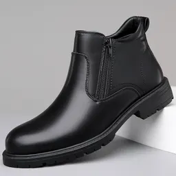 Sapatos de couro novos para homens de comércio exterior de 2024, botas Martin casuais de alta cano, couro genuíno, fashion, versáteis, tamanho grande 48, estilo britânico