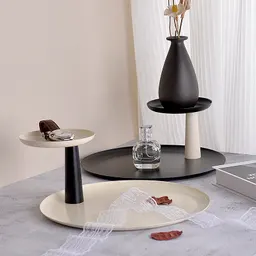 Bandeja redonda de duas camadas, luxo claro, estilo INS nórdico, para casa, entrada, armazenamento, exposição de perfumes, fragrâncias, snacks, prateleira de exposição