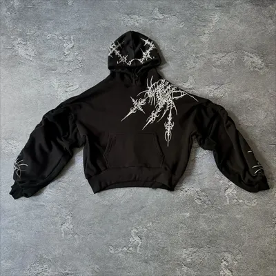 Moletom com capuz de manga comprida com padrão estampado