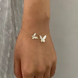 سوار من الفولاذ المقاوم للصدأ على شكل فراشة من Wanxing، سوار من التيتانيوم الفاخر والفريد، تصميم بسيط عبر الحدود على شكل فراشة
