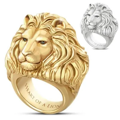 Anel de cabeça de leão novo da WISH, anel de liga com padrão animal, presente para homens e mulheres, venda direta de fábrica