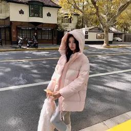 Casaco de algodão comprido de inverno para mulher, novo de 90% de penas de pato brancas, estilo designer coreano, para figura pequena, casaco quente reforçado