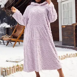 Gränsöverskridande plus size pyjamas europeisk och amerikansk tröja varm tunn kvinnors rundhalsad långärmad dräkt Amazon casual hemkläder