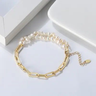 S925 Sterlingsilver Vattenpärla Armband