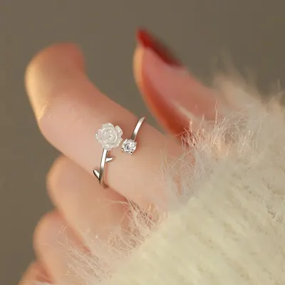 Anillo abierto para dedo índice de banda lisa de diseño de nicho de lujo ligero para mujer, moderno e individual de alta gama