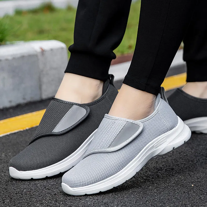 Sapatos largos de verão para homens, para dedos em garra e pés inchados, com fácil calçar e descalçar, para caminhar de idosos