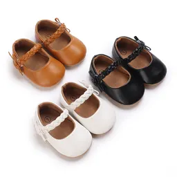 Sapatos para bebé menina novo de primavera e outono, sola de borracha antiderrapante, 0-12 meses, sapatos de princesa para andar
