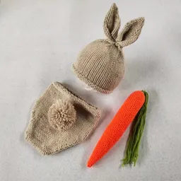 New Studio Children s Photography Clothing Newborn Sweater Set Handmade Wool Knit Baby Photo Outfit Rabbit