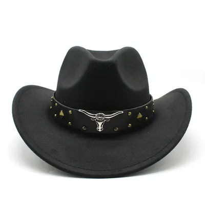 Chapéu de cowboy ocidental retrô jazz feito de poliéster