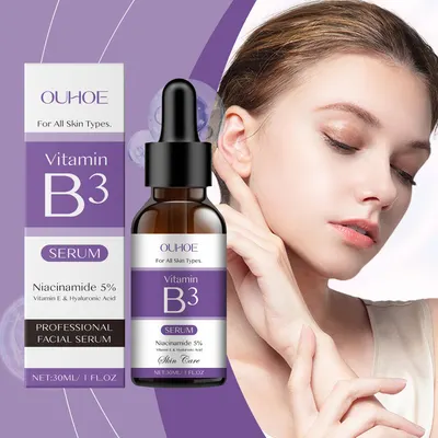 Essência hidratante com vitamina B3 OUHOE, reabastecimento, melhora da pele opaca, poros finos, aperta a pele