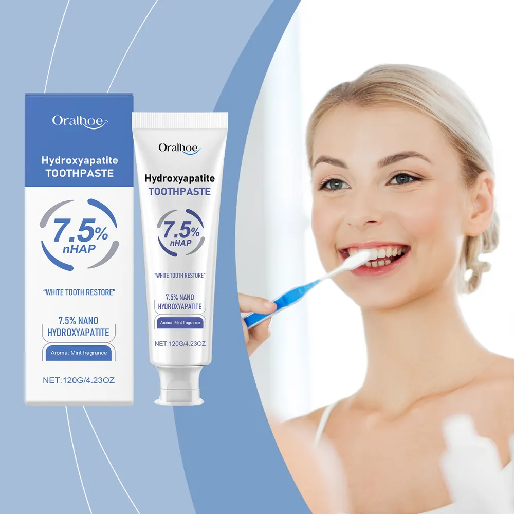 Pasta de dentes Oralhoe Mint remove manchas, cuida dos dentes, limpa, refresca o hálito, elimina odores e embeleza os dentes