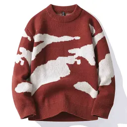 Jersey de punto informal con cuello redondo para hombre