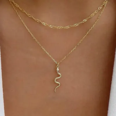 Colar de cobra feminino de estilo europeu e americano, minimalista e minoritário