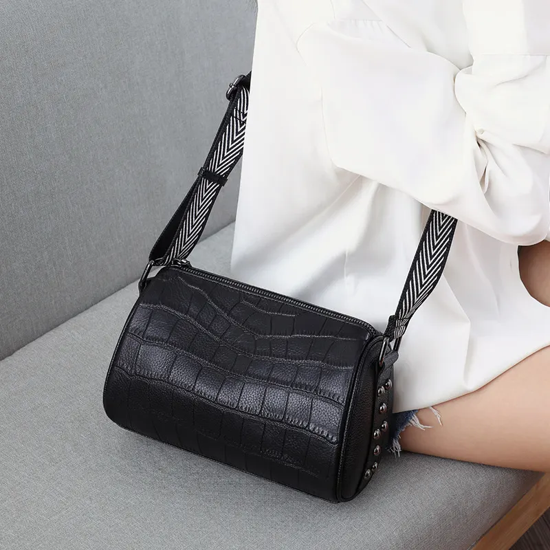 Bolsa de Ombro de Couro, Alarga Larga, Casual, Mensageiro