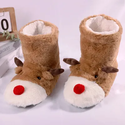 Chinelos de Casa Quentes Série Natal em Algodão - Meias de Piso Aquecidas