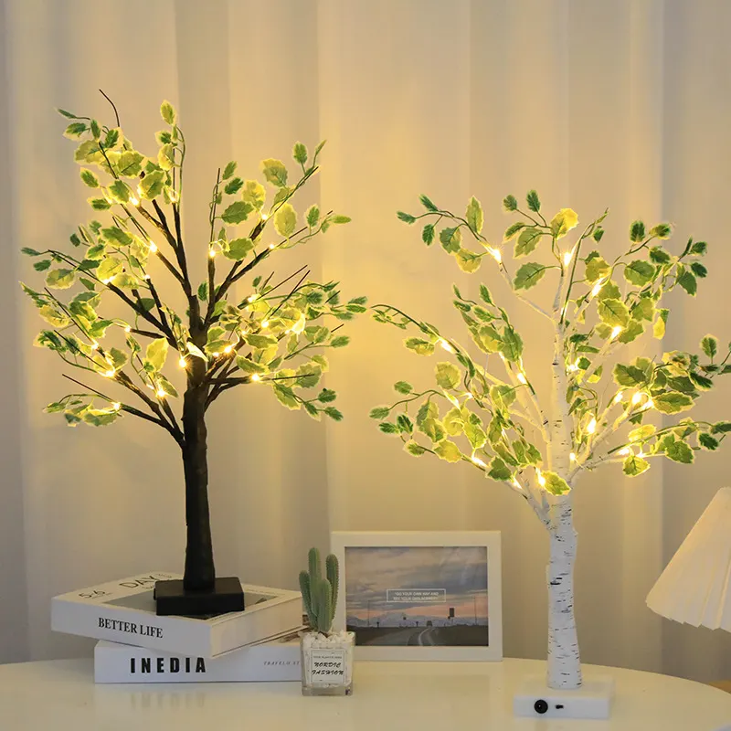 Luzes de decoração de casa de árvore de Natal LED, venda direta de fábrica, luzes de festa de feriado, luminária de árvore com formato de festival