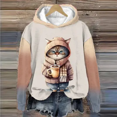 Kvinnors Halsad Sweatshirt Pullover