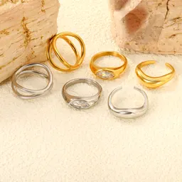 Anel de zircão de 18K estilo retro moda
