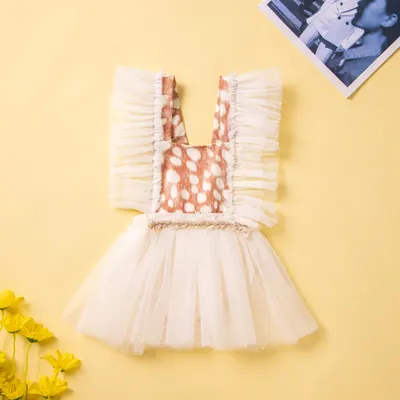 Roupa infantil de verão nova de comércio exterior, macacão de bebê, saia fofa de gaze, macacão de princesa recém-nascida