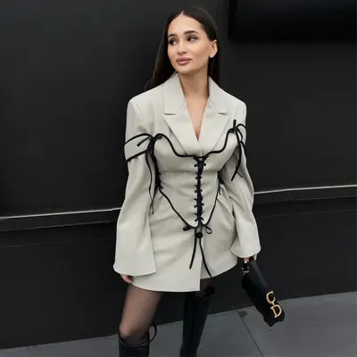 Moda femenina europea y americana Otoño 2024 Nuevo traje elegante para ir al trabajo con cuello de solapa, abrigo de lana de manga larga con cinturón de vendaje, conjunto de dos piezas