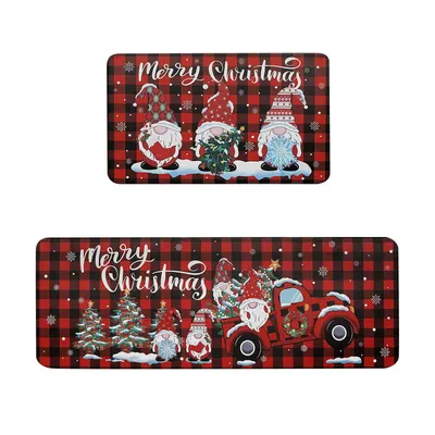 Tapete de entrada antiderrapante, resistente à sujidade e absorvente de água para o inverno de Natal