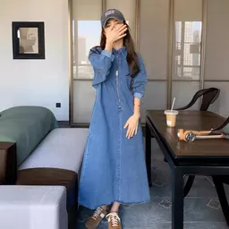 فساتين جينز عصرية للنساء، تنحيفية