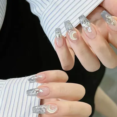 Autocolantes para unhas Sailor Moon, unhas falsas bonitas para estudantes