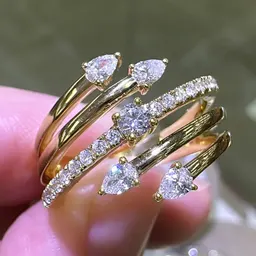 Anel feminino Around Starry Sky com diamantes artificiais