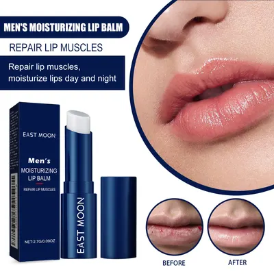 Bálsamo Labial Masculino East Moon, Exfoliante, Cuidado Labial, Umectante, Anti-Rachaduras e Hidratante