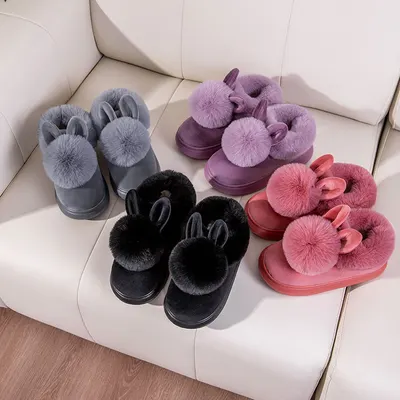 Cotton tofflor kvinnors väska med vinter inomhus