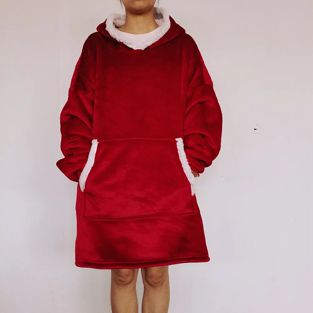 Flanel Latkläder Plus Vadd Tjockare Dubbelskikts Komposit Vuxen Pullover Hemkläder Latfilt Kan Gå Ut Kalla Skyddande Kläder