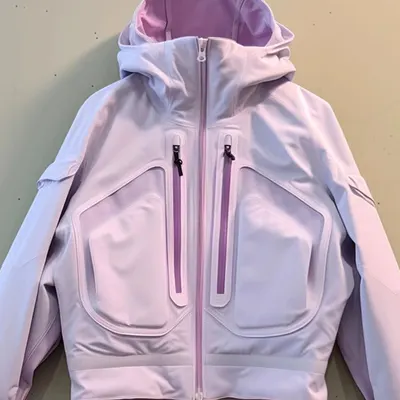 紫色休闲连帽冲锋衣外套女秋冬款独特夹克上衣超好看滑雪服小个子