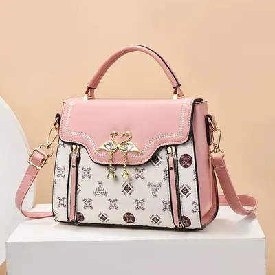 Utrikeshandel Väskor för Kvinnor, Ny Trendig Mångsidig Internetkändis Mode Trykt Dam Handväska Axel Crossbody Väska Litet Fyrkantigt Väska för Kvinnor