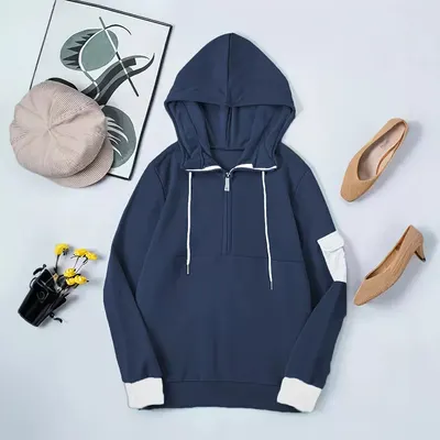 Moletom com Capuz, Modelo Slim, Casual, Moderno e Versátil, Novo da Moda de Outono, Comércio Externo Europeu e Americano