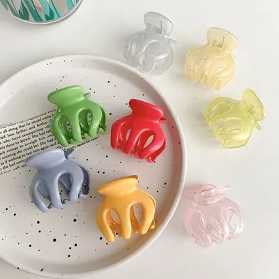 バーンヘアクリップ キャンディカラー 背面髪固定用ヘアクラップ ハイポニーフィクシングツール クラップクリップ パンプキンクリップ 小型ヘアピンヘッドウェア