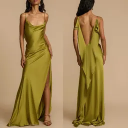 Vestido longo sem mangas com fenda, corte solto, ideal para férias