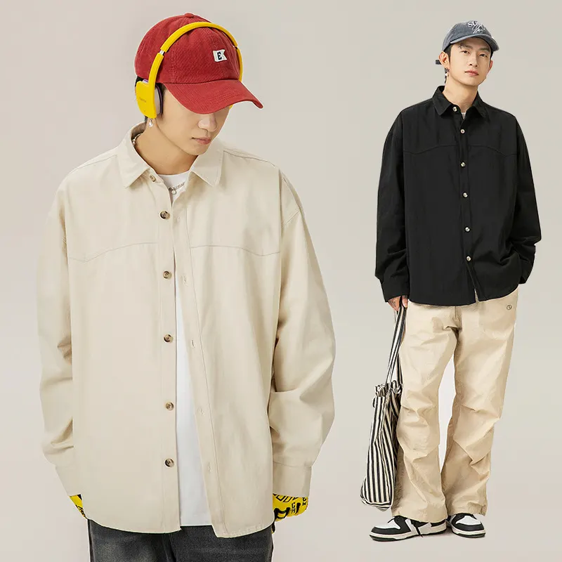 Höststil retro segmenterad sammansättningsdesign amerikansk lös skjortjacka