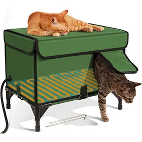 Nid de chat chauffant isolé pour extérieur, chambre de mise bas pour chat, cage pliable pour chaton, réchauffeur