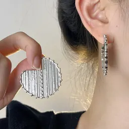 Pendientes de Diseño Retro Europeo y Americano Estilo Francés para Mujer con Textura Irregular Hechos a Mano