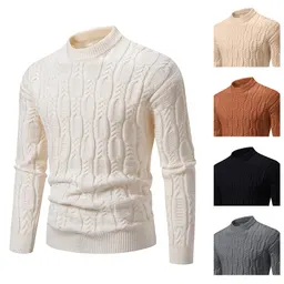 2024 Winter New Men s Fashion Warm Casual Knitwear Foreign Trade Round Neck Pullover Base Shirt Men s Sweater