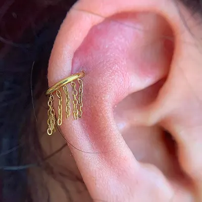 Piercing de nariz de 9 elos em titânio F136, piercing de septo, cartilagem, brinco de stud com pingente de diamante, joalharia de piercing com dobradiça, grau de implante